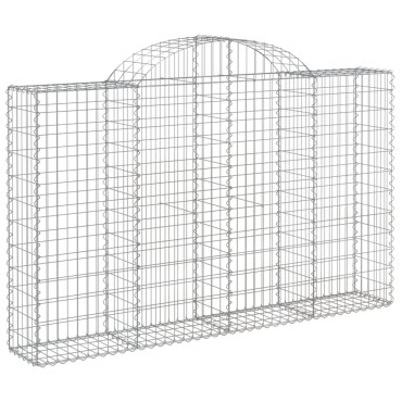 vidaXL Συρματοκιβώτια Τοξωτά 14 τεμ. 200x30x120/140 εκ. Γαλβαν. Ατσάλι