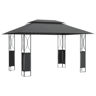 vidaXL Κιόσκι με Οροφή Ανθρακί 400 x 300 x 270 εκ. από Ατσάλι