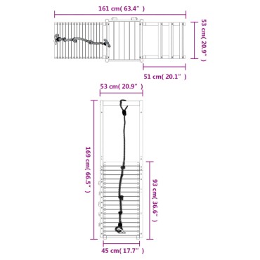 vidaXL Παιδική Χαρά Εξωτερικού Χώρου από Μασίφ Ξύλο Ψευδοτσούγκας