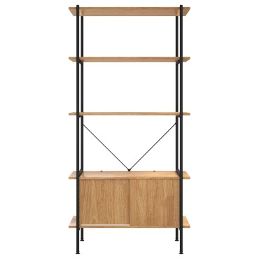 vidaXL Ραφιέρα 5 Επιπέδων με Ντουλάπι 80x40x163cm Ατσάλι/Επεξ. Ξύλο 1 τεμ.