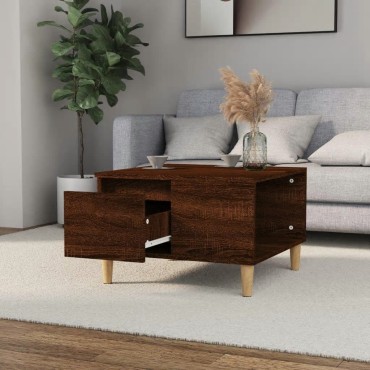 vidaXL Τραπεζάκι Σαλονιού Καφέ Δρυς 55x55x36,5cm Επεξεργασμένο Ξύλο 1 τεμ.