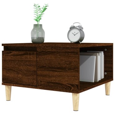 vidaXL Τραπεζάκι Σαλονιού Καφέ Δρυς 55x55x36,5cm Επεξεργασμένο Ξύλο 1 τεμ.