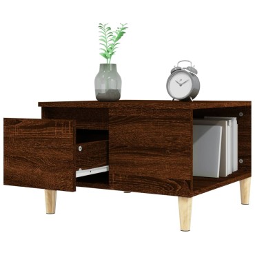 vidaXL Τραπεζάκι Σαλονιού Καφέ Δρυς 55x55x36,5cm Επεξεργασμένο Ξύλο 1 τεμ.