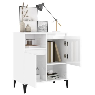 vidaXL Ντουλάπι Γυαλιστερό Λευκό 60x35x70cm από Επεξεργασμένο Ξύλο 1 τεμ.