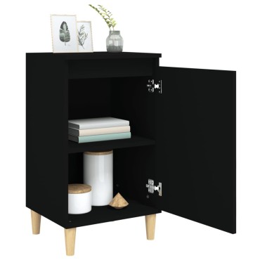 vidaXL Κομοδίνα 2 τεμ. Μαύρα 40x35x70cm από Επεξεργασμένο Ξύλο