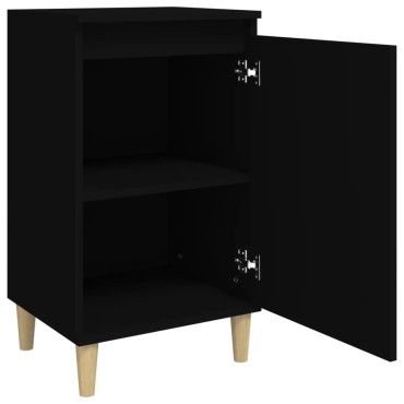 vidaXL Κομοδίνα 2 τεμ. Μαύρα 40x35x70cm από Επεξεργασμένο Ξύλο