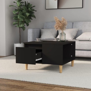 vidaXL Τραπεζάκι Σαλονιού Μαύρο 55x55x36,5cm από Επεξεργασμένο Ξύλο 1 τεμ.