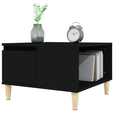 vidaXL Τραπεζάκι Σαλονιού Μαύρο 55x55x36,5cm από Επεξεργασμένο Ξύλο 1 τεμ.