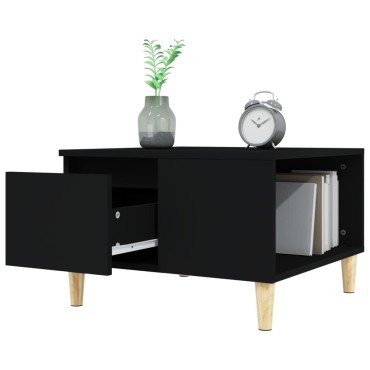 vidaXL Τραπεζάκι Σαλονιού Μαύρο 55x55x36,5cm από Επεξεργασμένο Ξύλο 1 τεμ.