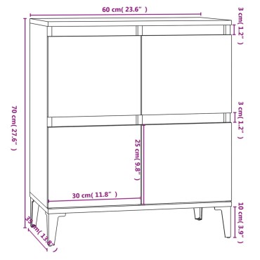 vidaXL Ντουλάπι Καπνιστή Δρυς 60x35x70cm από Επεξεργασμένο Ξύλο 1 τεμ.