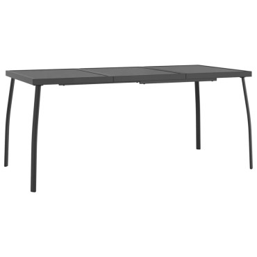 vidaXL Τραπέζι Κήπου Ανθρακί με Πλέγμα 165x80x72cm Ατσάλινο 1 τεμ.