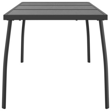 vidaXL Τραπέζι Κήπου Ανθρακί με Πλέγμα 165x80x72cm Ατσάλινο 1 τεμ.