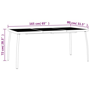 vidaXL Τραπέζι Κήπου Ανθρακί με Πλέγμα 165x80x72cm Ατσάλινο 1 τεμ.