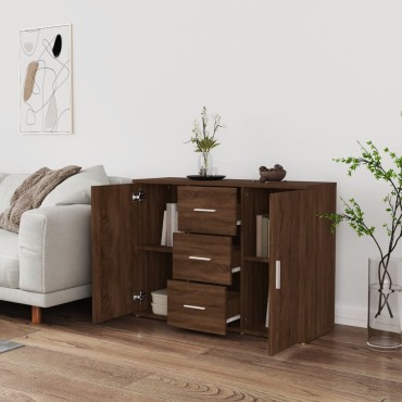 vidaXL Μπουφές Καφέ Δρυς 91x29,5x65cm από Επεξεργασμένο Ξύλο 1 τεμ.