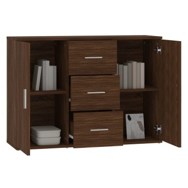 vidaXL Μπουφές Καφέ Δρυς 91x29,5x65cm από Επεξεργασμένο Ξύλο 1 τεμ.