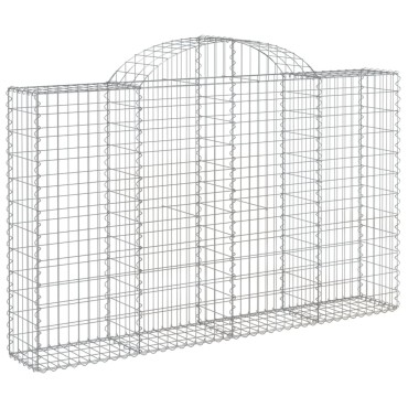 vidaXL Συρματοκιβώτια Τοξωτά 18 τεμ. 200x30x120/140 εκ. Γαλβαν. Ατσάλι