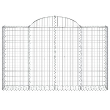 vidaXL Συρματοκιβώτια Τοξωτά 18 τεμ. 200x30x120/140 εκ. Γαλβαν. Ατσάλι