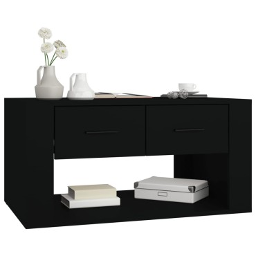vidaXL Τραπεζάκι Σαλονιού Μαύρο 80x50x40cm Επεξεργασμένο Ξύλο 1 τεμ.