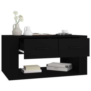 vidaXL Τραπεζάκι Σαλονιού Μαύρο 80x50x40cm Επεξεργασμένο Ξύλο 1 τεμ.