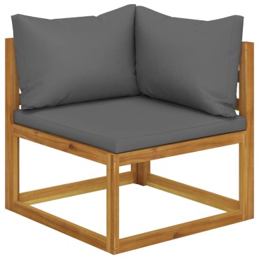 3057610 vidaXL 6 Piece Garden Lounge Set with Cushion Solid Acacia Wood (2x311852+311858)
