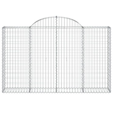 vidaXL Συρματοκιβώτια Τοξωτά 12 τεμ. 200x30x120/140 εκ. Γαλβαν. Ατσάλι