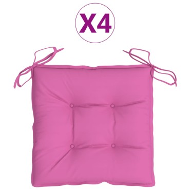 vidaXL Μαξιλάρια Καρέκλας 4 τεμ. Ροζ 50x50x7cm Oxford Ύφασμα