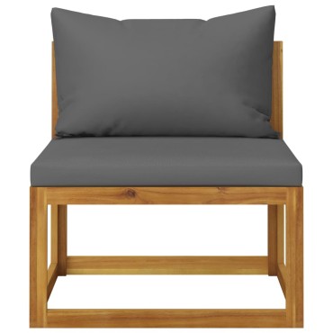 3057622 vidaXL 7 Piece Garden Lounge Set with Cushion Solid Acacia Wood (2x311856+311858+311862)