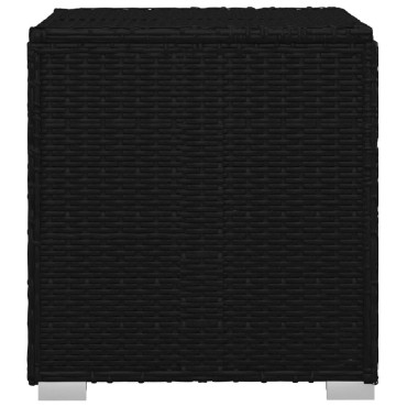 vidaXL Σετ Ξαπλώστρες με Τραπέζι 3 τεμ. Μαύρο από Συνθετικό Ρατάν 40x40x40cm