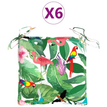 vidaXL Μαξιλάρια Καρέκλας 6 τεμ. Πολύχρωμα 50x50x7cm Υφασμάτινα