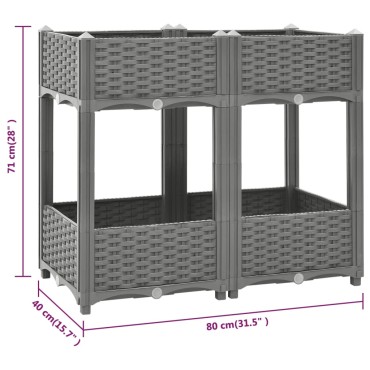 vidaXL Ζαρντινιέρα 80 x 40 x 71 εκ. από Πολυπροπυλένιο