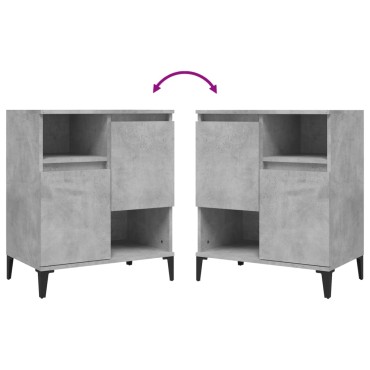 vidaXL Ντουλάπια 3 τεμ. Γκρι Σκυροδέματος 60x35x70cm Επεξεργ. Ξύλο