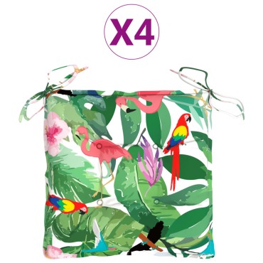 vidaXL Μαξιλάρια Καρέκλας 4 τεμ. Πολύχρωμα 50x50x7cm Υφασμάτινα