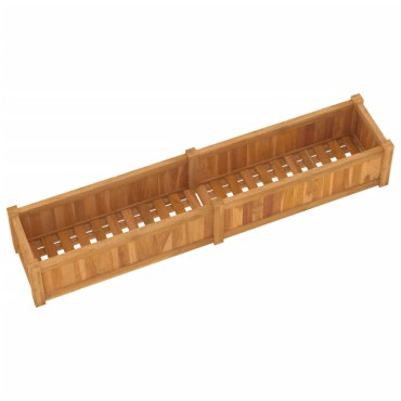vidaXL Ζαρντινιέρα Υπερυψωμένη 150 x 30 x 25 εκ. από Μασίφ Ξύλο Teak