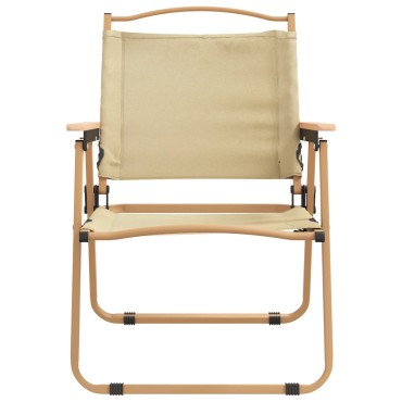 vidaXL Καρέκλες Κάμπινγκ 2 τεμ. Μπεζ 54x55x78cm Ύφασμα Oxford
