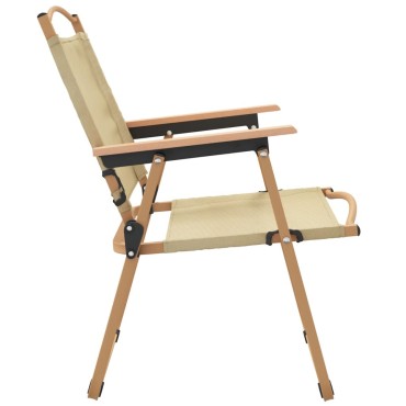 vidaXL Καρέκλες Κάμπινγκ 2 τεμ. Μπεζ 54x55x78cm Ύφασμα Oxford