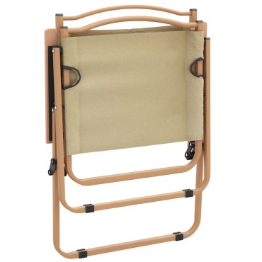 vidaXL Καρέκλες Κάμπινγκ 2 τεμ. Μπεζ 54x55x78cm Ύφασμα Oxford