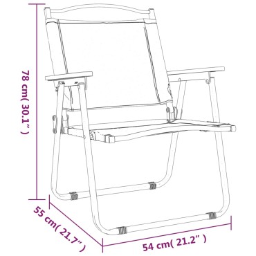 vidaXL Καρέκλες Κάμπινγκ 2 τεμ. Μπεζ 54x55x78cm Ύφασμα Oxford