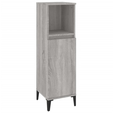 vidaXL Ντουλάπι Μπάνιου Γκρι Sonoma 30x30x100cm Επεξεργασμένο Ξύλο 1 τεμ.