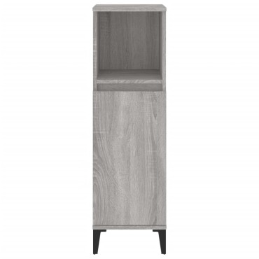 vidaXL Ντουλάπι Μπάνιου Γκρι Sonoma 30x30x100cm Επεξεργασμένο Ξύλο 1 τεμ.