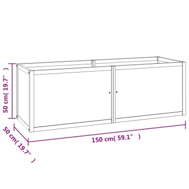 vidaXL Ζαρντινιέρα Υπερυψωμένη 150 x 50 x 50 εκ. από Μασίφ Ξύλο Teak