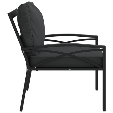 vidaXL Καρέκλες Κήπου 2 τεμ. 68x76x79cm Ατσάλι με Γκρι Μαξιλάρια Διθέσιος