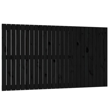 vidaXL Κεφαλάρι Τοίχου Μαύρο 159,5x3x90cm από Μασίφ Ξύλο Πεύκου 1 τεμ.