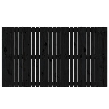 vidaXL Κεφαλάρι Τοίχου Μαύρο 159,5x3x90cm από Μασίφ Ξύλο Πεύκου 1 τεμ.