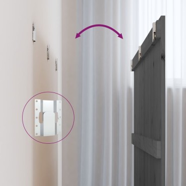 vidaXL Κεφαλάρι Τοίχου Γκρι 185x3x90cm από Μασίφ Ξύλο Πεύκου 1 τεμ.