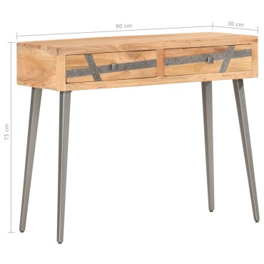 vidaXL Τραπέζι Κονσόλα 90x30x75cm από Μασίφ Ξύλο Ακακίας 1 τεμ.