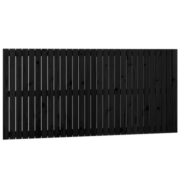 vidaXL Κεφαλάρι Τοίχου Μαύρο 185x3x90cm από Μασίφ Ξύλο Πεύκου 1 τεμ.