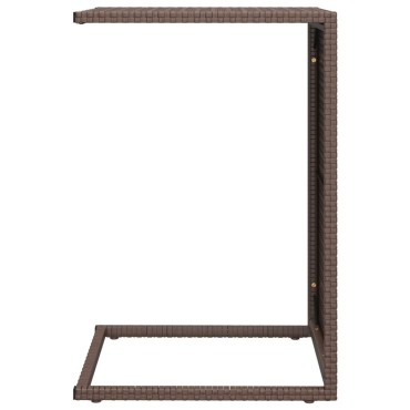 vidaXL Τραπέζι Γ Καφέ 40x35x60cm από Συνθετικό Ρατάν 1 τεμ.