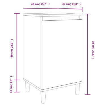 vidaXL Κομοδίνα 2 τεμ. Καφέ Δρυς 40x35x70cm από Επεξεργασμένο Ξύλο