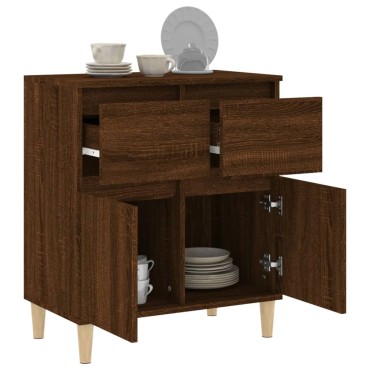 vidaXL Μπουφές Καφέ Δρυς 60x35x70cm από Επεξεργασμένο Ξύλο 1 τεμ.
