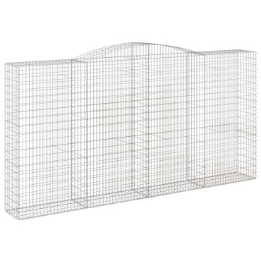 vidaXL Συρματοκιβώτια Τοξωτά 4 τεμ. 400x50x200/220 εκ. Γαλβαν. Ατσάλι